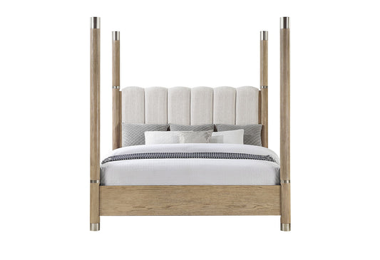 Santo - King Poster Bed - Light Brown