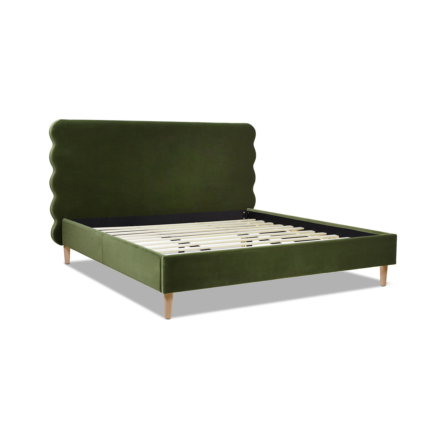 Stockholm - Modern Wavy Headboard Platform Bed