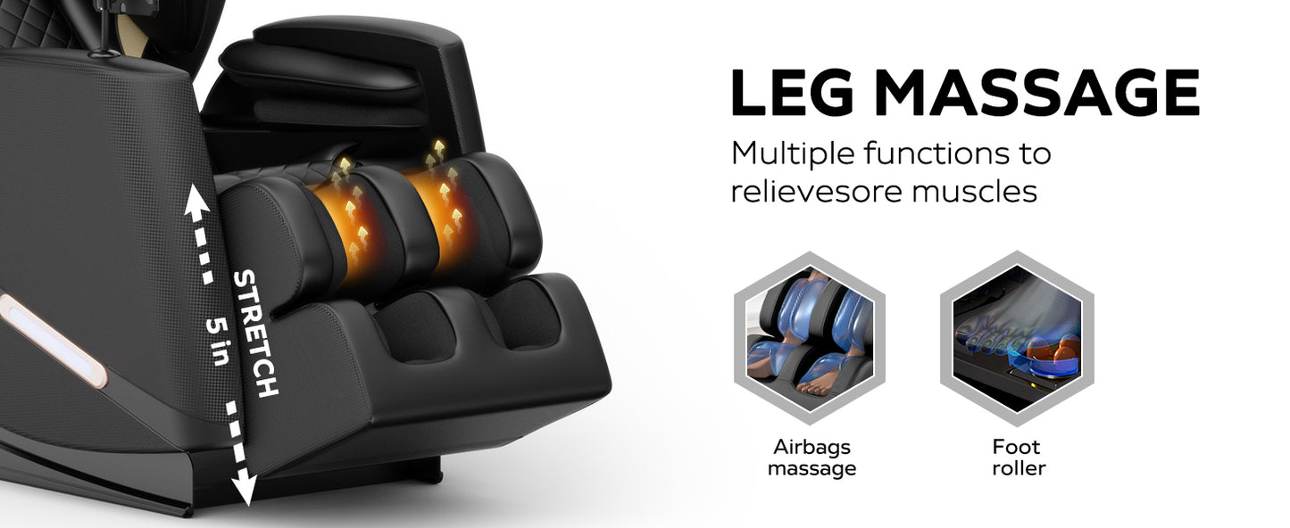 2024 Massage Chair Recliner with Zero Gravity with Full Body Air Pressure