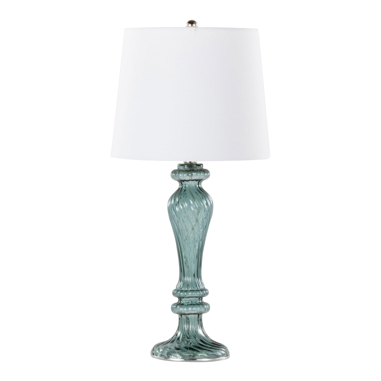 Windsor - Contemporary Table Lamp (Set of 2) - Clear Turquoise / Off White