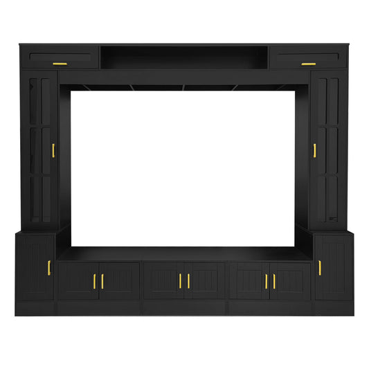 Wall Unit Entertainment Center With Bookshelves For TVs Up To 80"