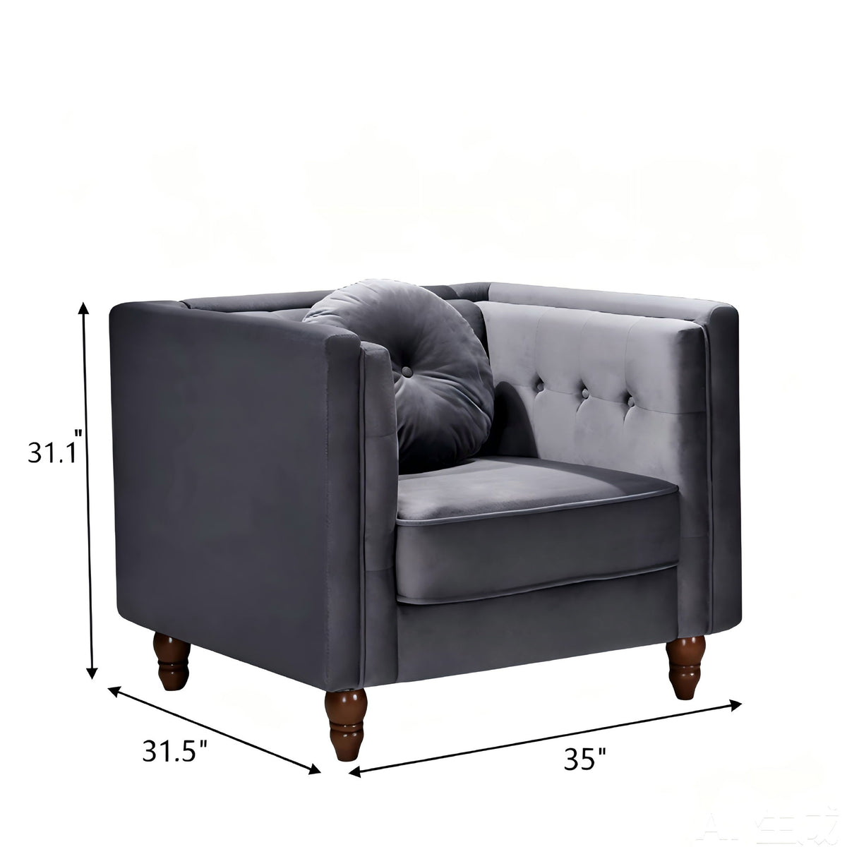 Chesterfield Accent Tufted Square Arm Side Chair