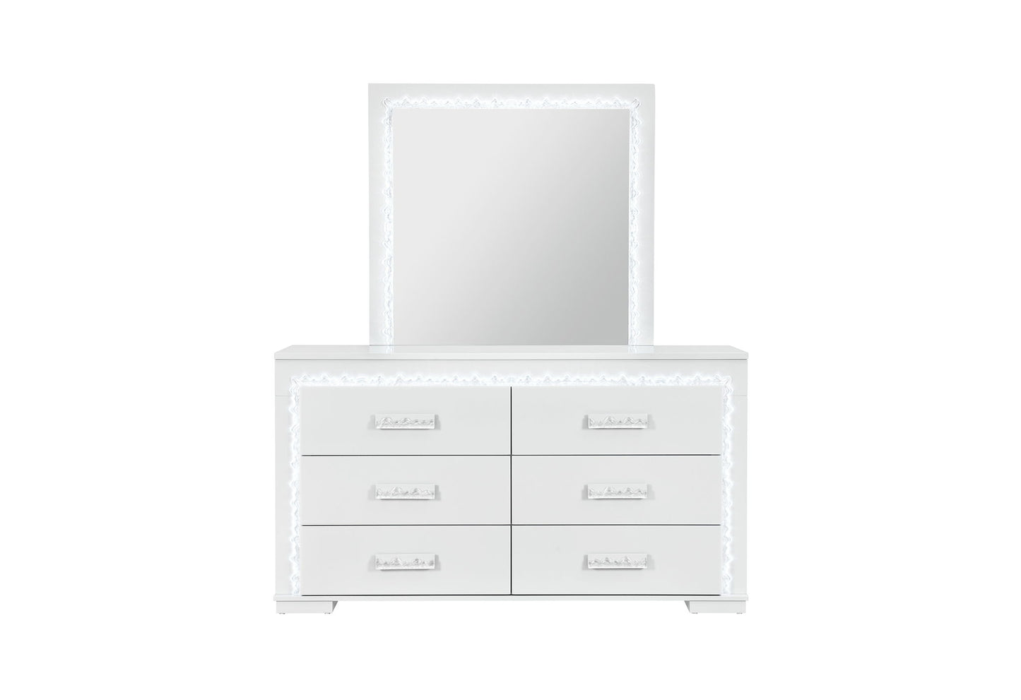 Naomi - 5 Piece King Bedroom Set - Silver