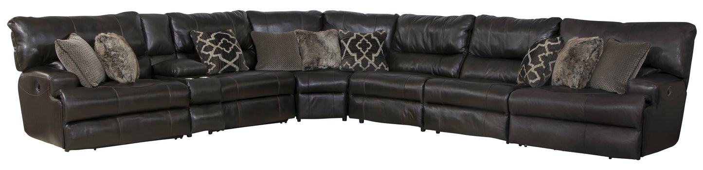 Como - Italian Leather Match Reclining Sectional