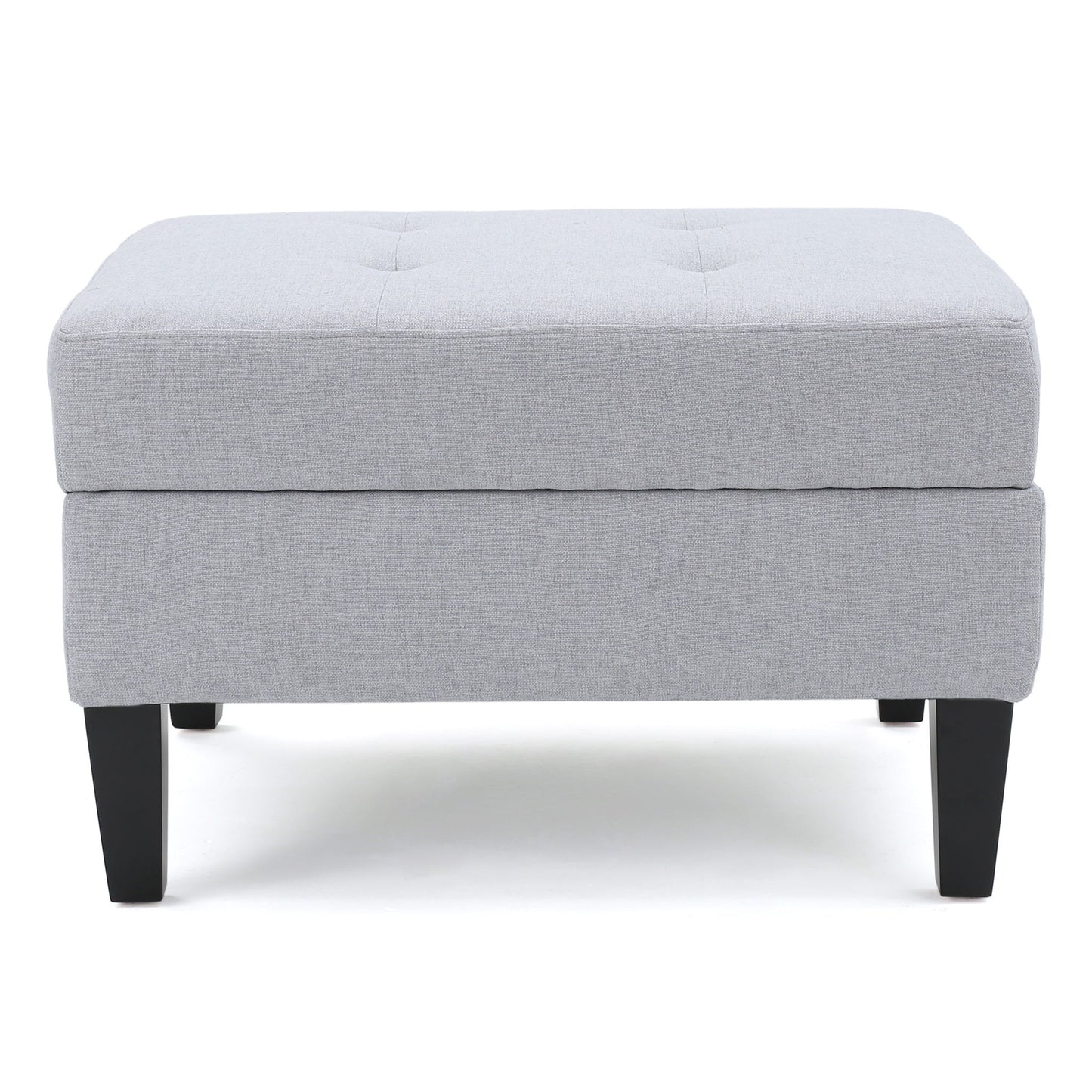 Ottoman With Birch Wood Legs And Cushioned Top For Comfort