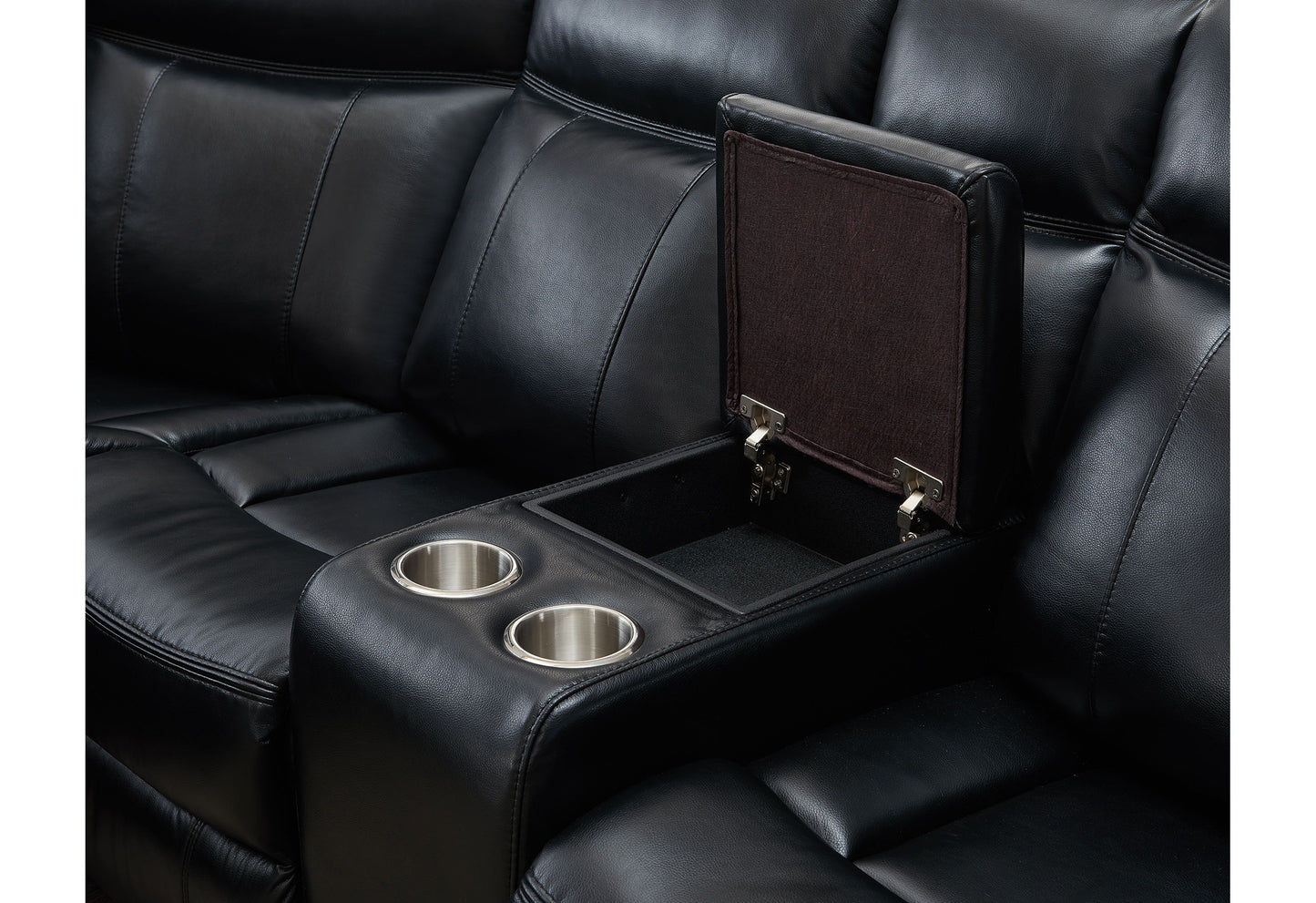 Jupiter - Leather Sectional - Black