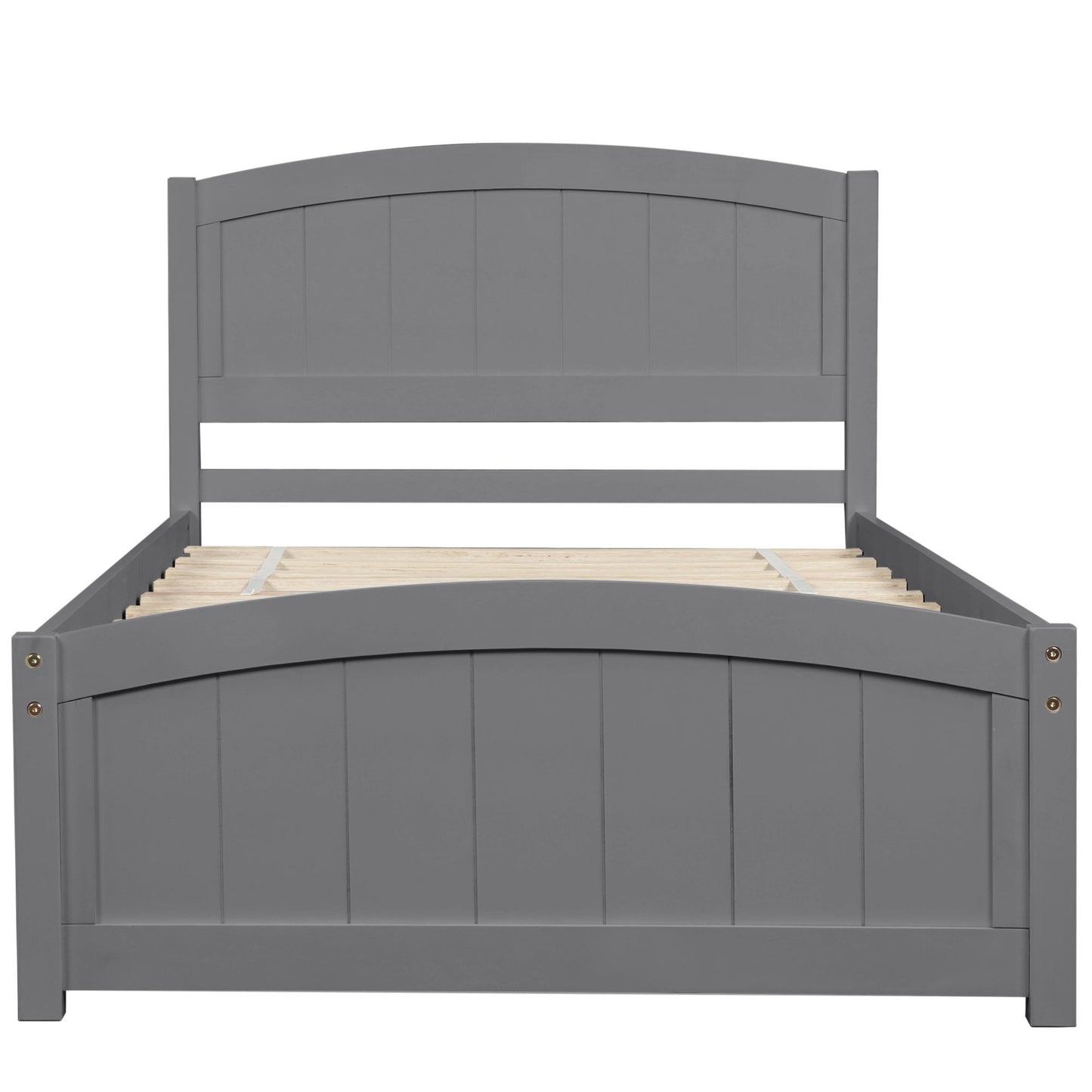 Platform Bed With Headboard, Footboard And Wood Slat Support - Wood