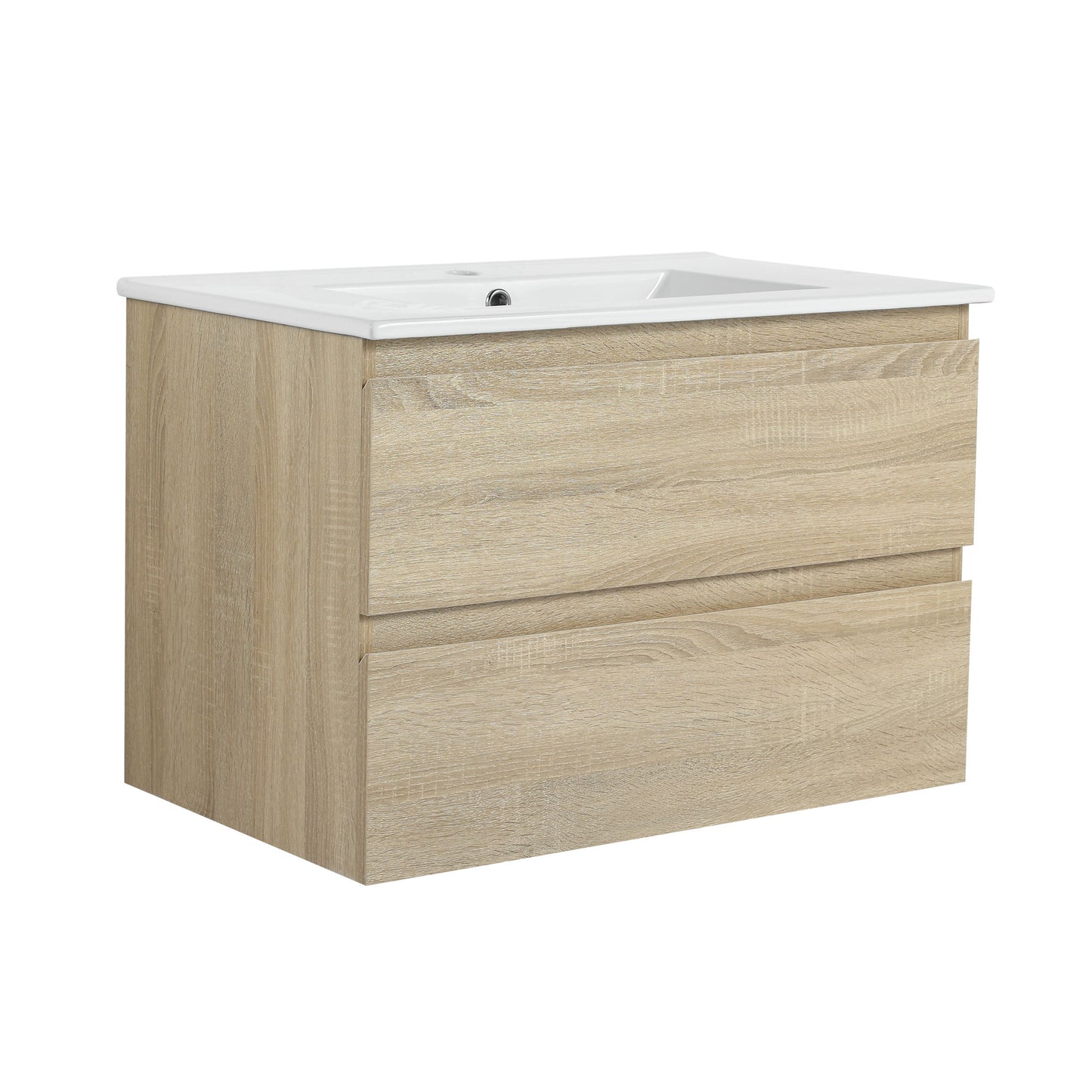 Wall Mounted Bathroom Vanity & Sink, 2 Soft Close Drawers