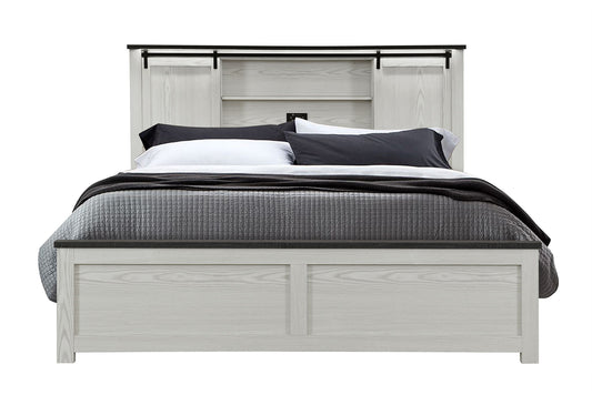 Ava - King Bed Headboard With Bluetooth Speakers, USB And LED Lights And Footboard - Beige