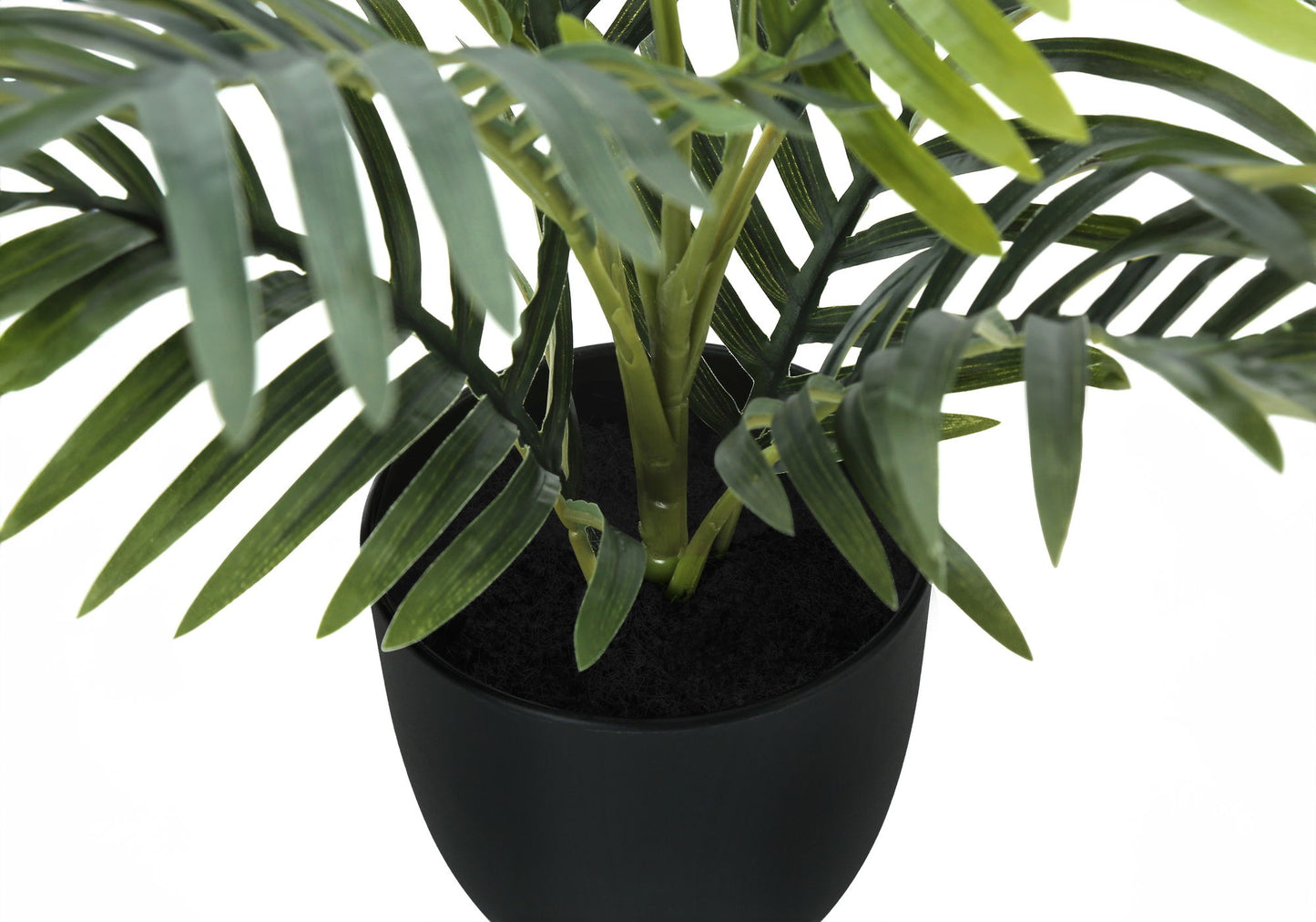 20" Tall, Artificial Plant, Palm, Indoor, Faux, Fake, Table, Greenery, Potted, Real Touch, Decorative - Green / Black