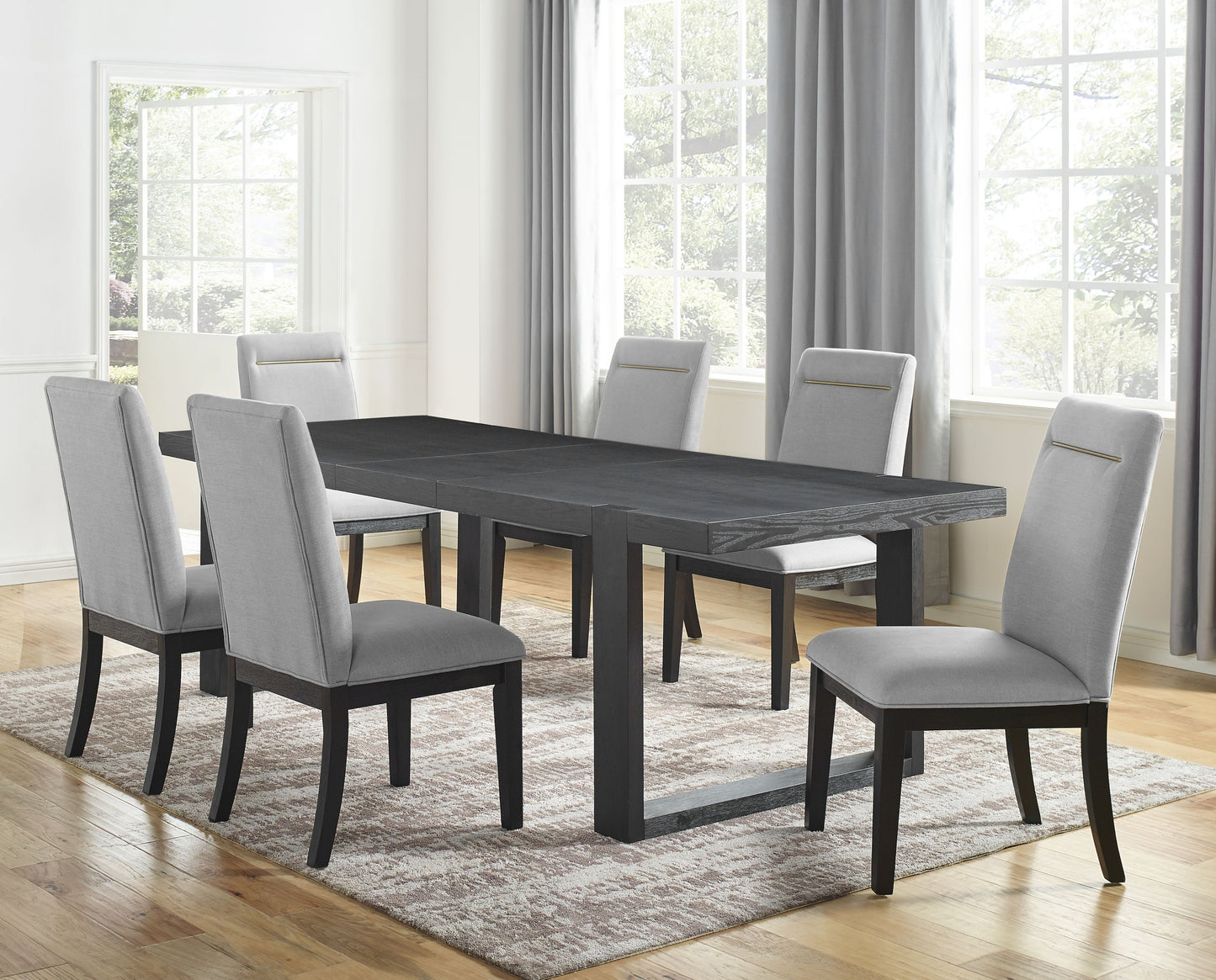 Yves - 9 Piece Dining Set - Gray