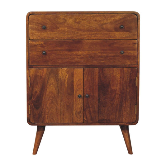 Curved Nordic Charm Cabinet - Brown