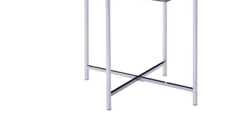 Adelae - End Table - Gray / Chrome