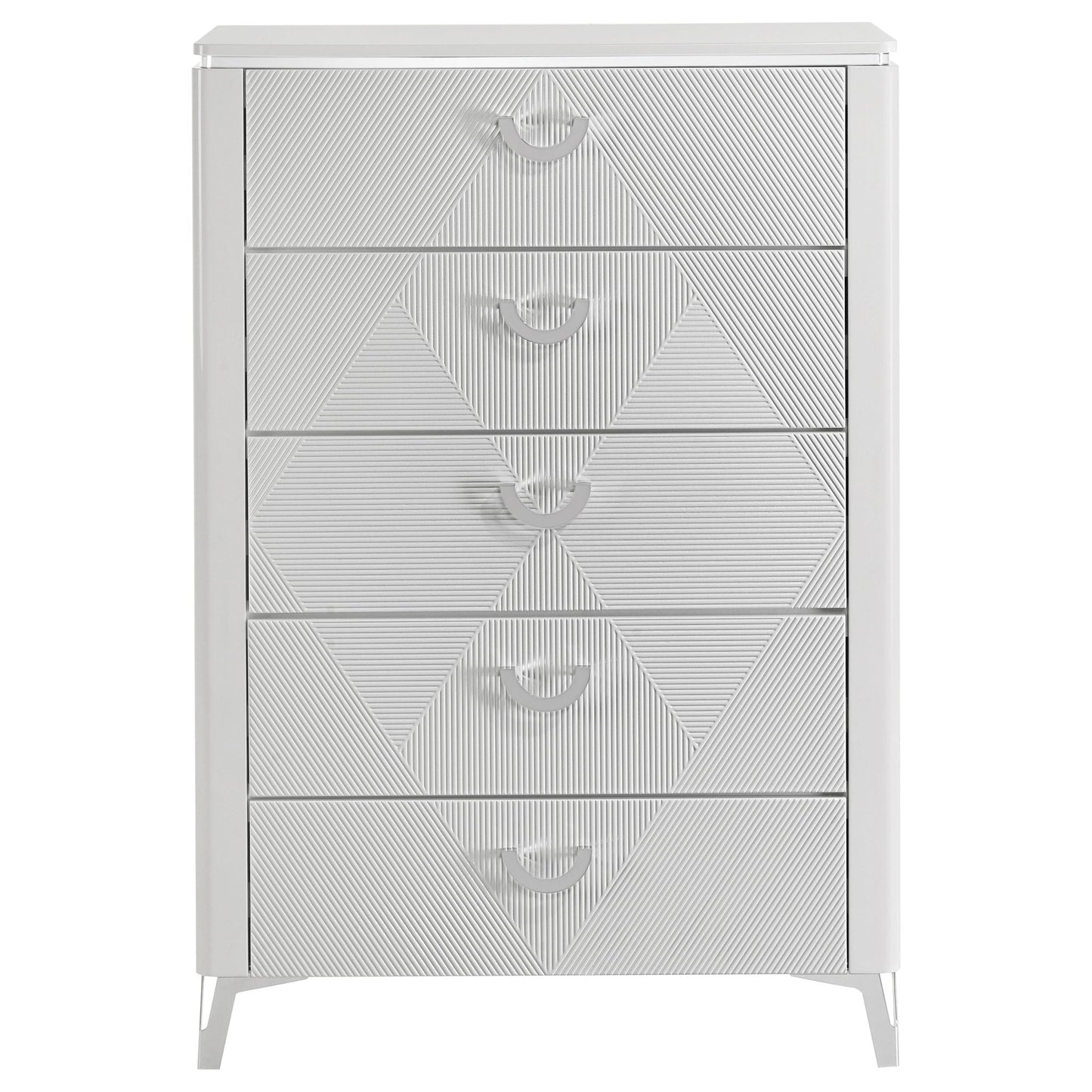 Buckley - 5 Drawer Chest - Gloss White