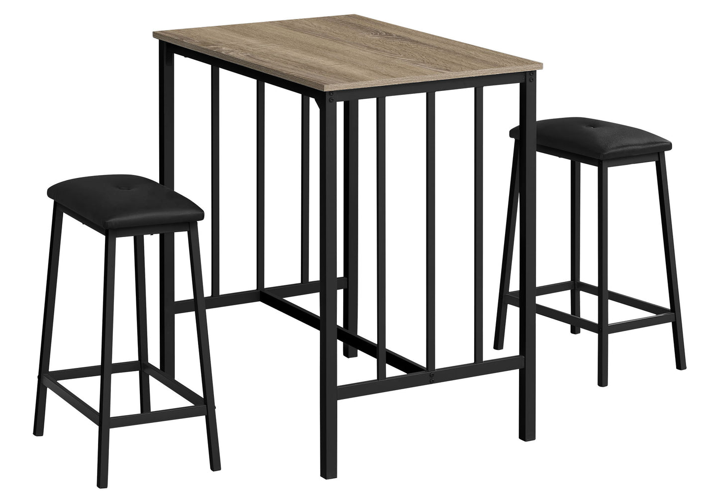 3 Pieces Dining Set, Counter Height, Rectangular, Small, Contemporary & Modern