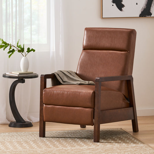 Faux Leather Upholstered Pushback Recliner