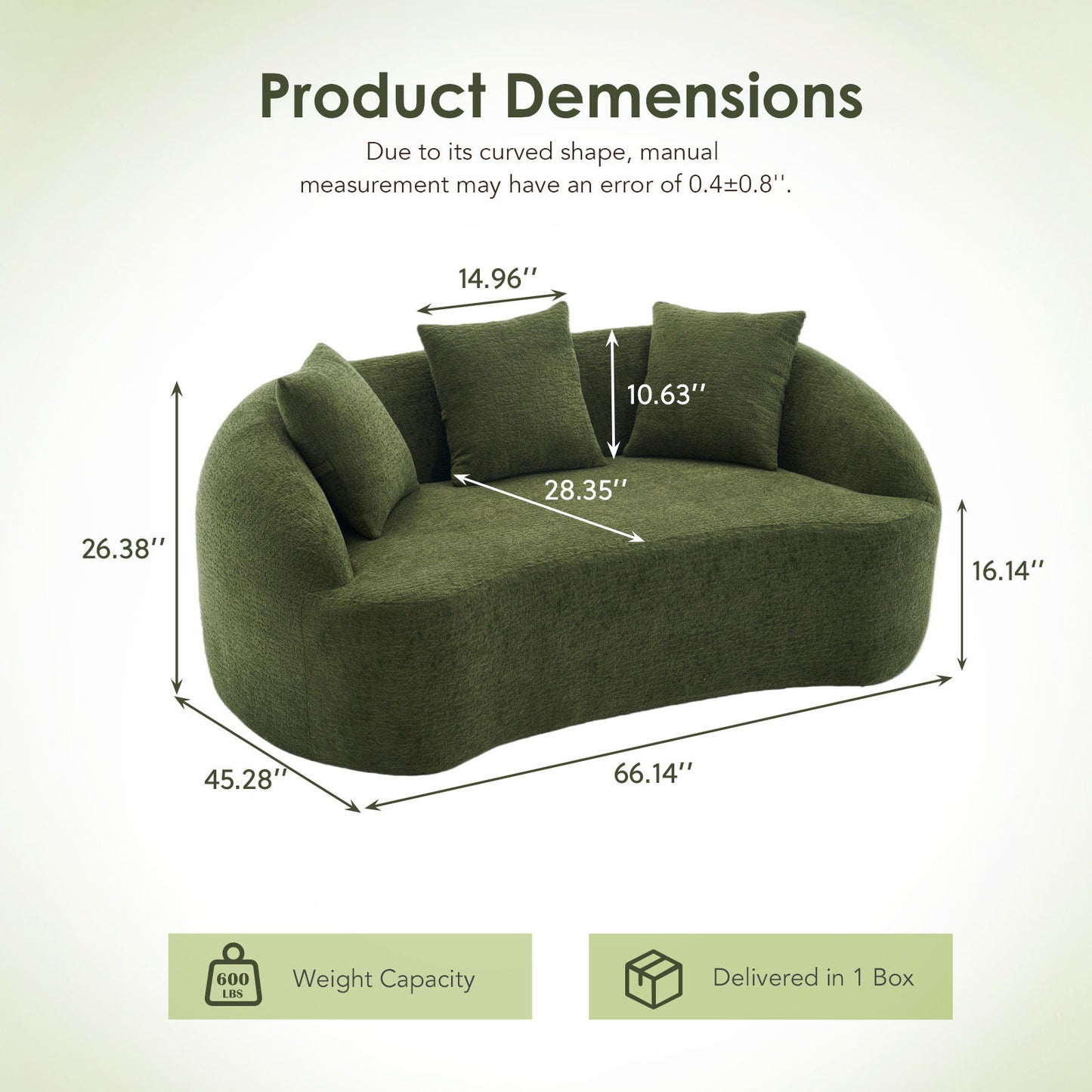 Loveseat Sofa, Compact Design For Small Spaces