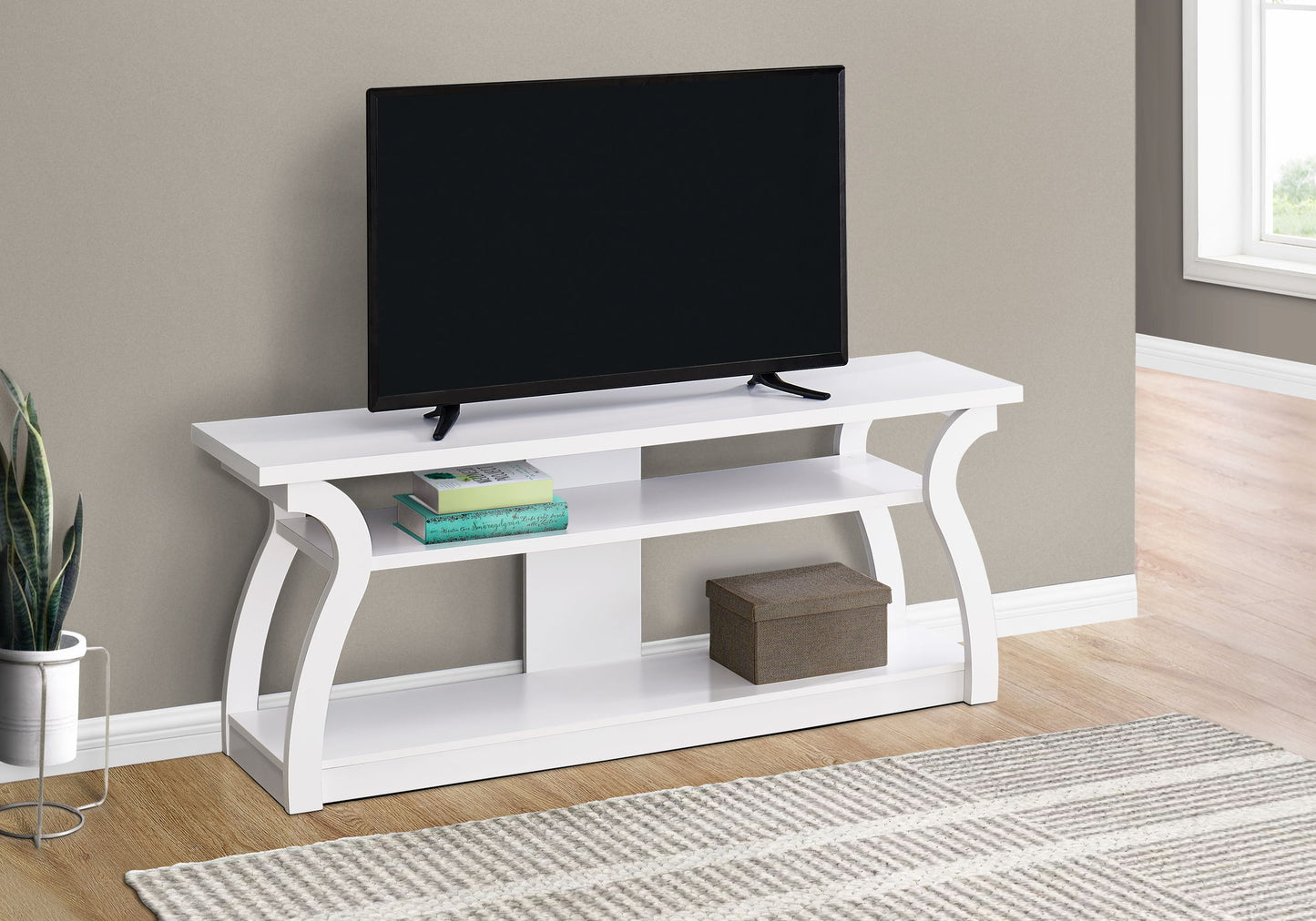 TV Stand, Console, Media Entertainment Center, Storage Shelves