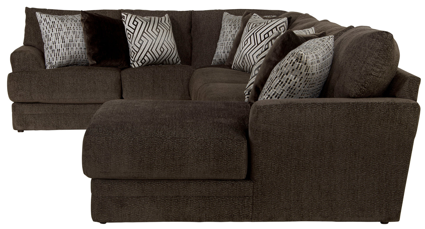 Galaxy - 3 Piece Sectional, Comfort Coil Seating And 9 Included Accent Pillows