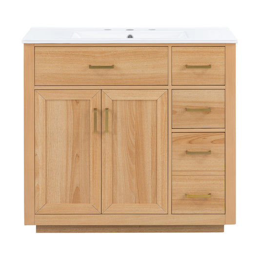 Bathroom Vanity & Sink, Soft Close Doors & Drawers - Wood