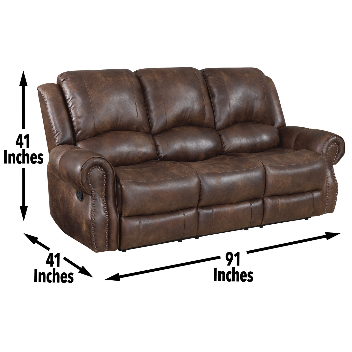 Navarro - Recliner Sofa - Brown