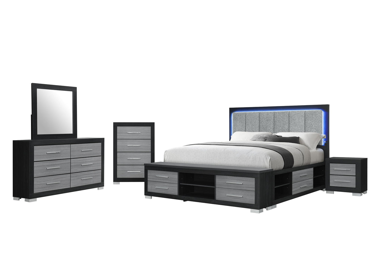 Emma - Full Bed Siderail - Gray / Black
