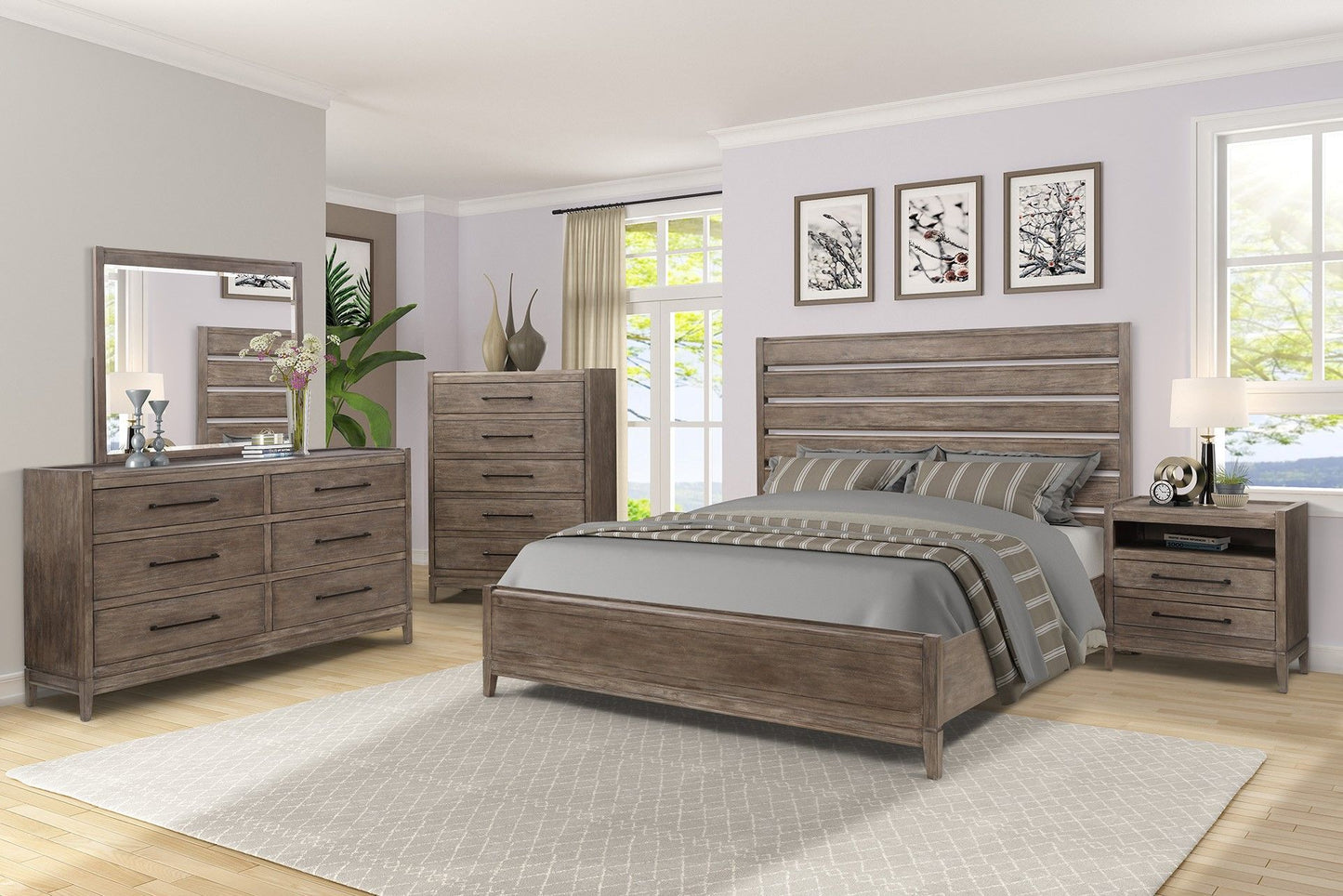 Montrose - Queen Panel Headboard - Charcoal Brulee