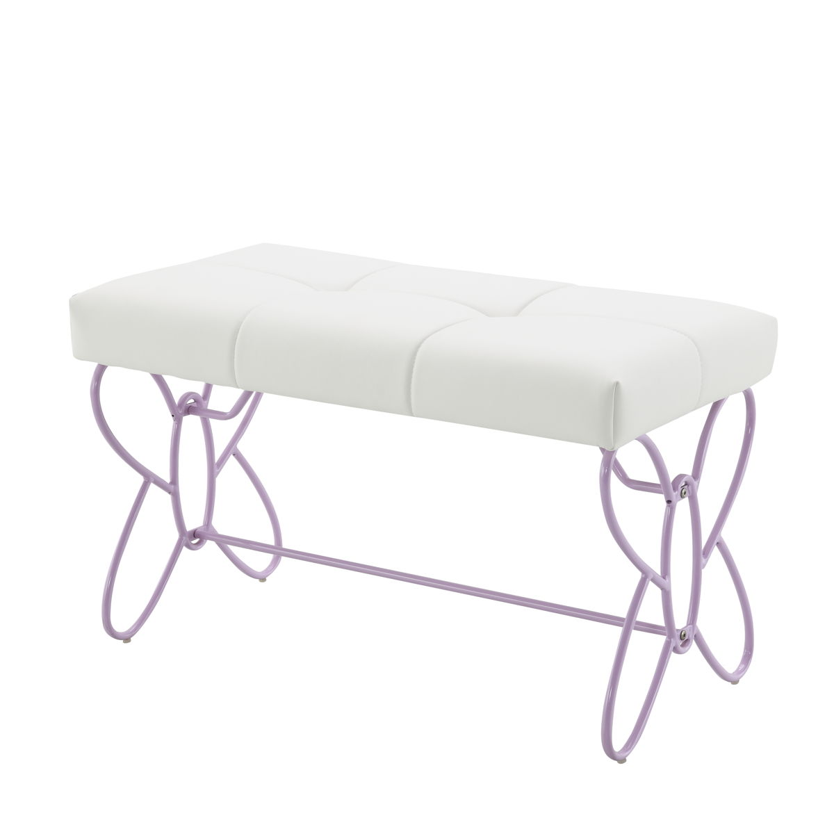 Priya II - Synthetic Leather Purple Bench - Purple / White