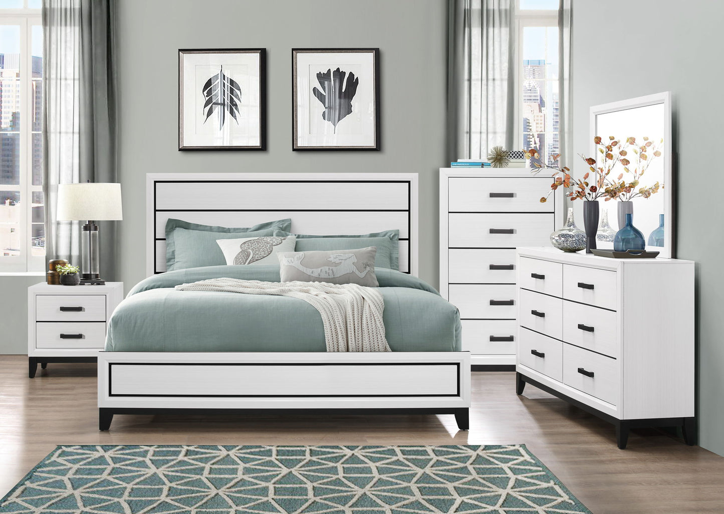 Kate - Queen / King Bed Side Rails - White