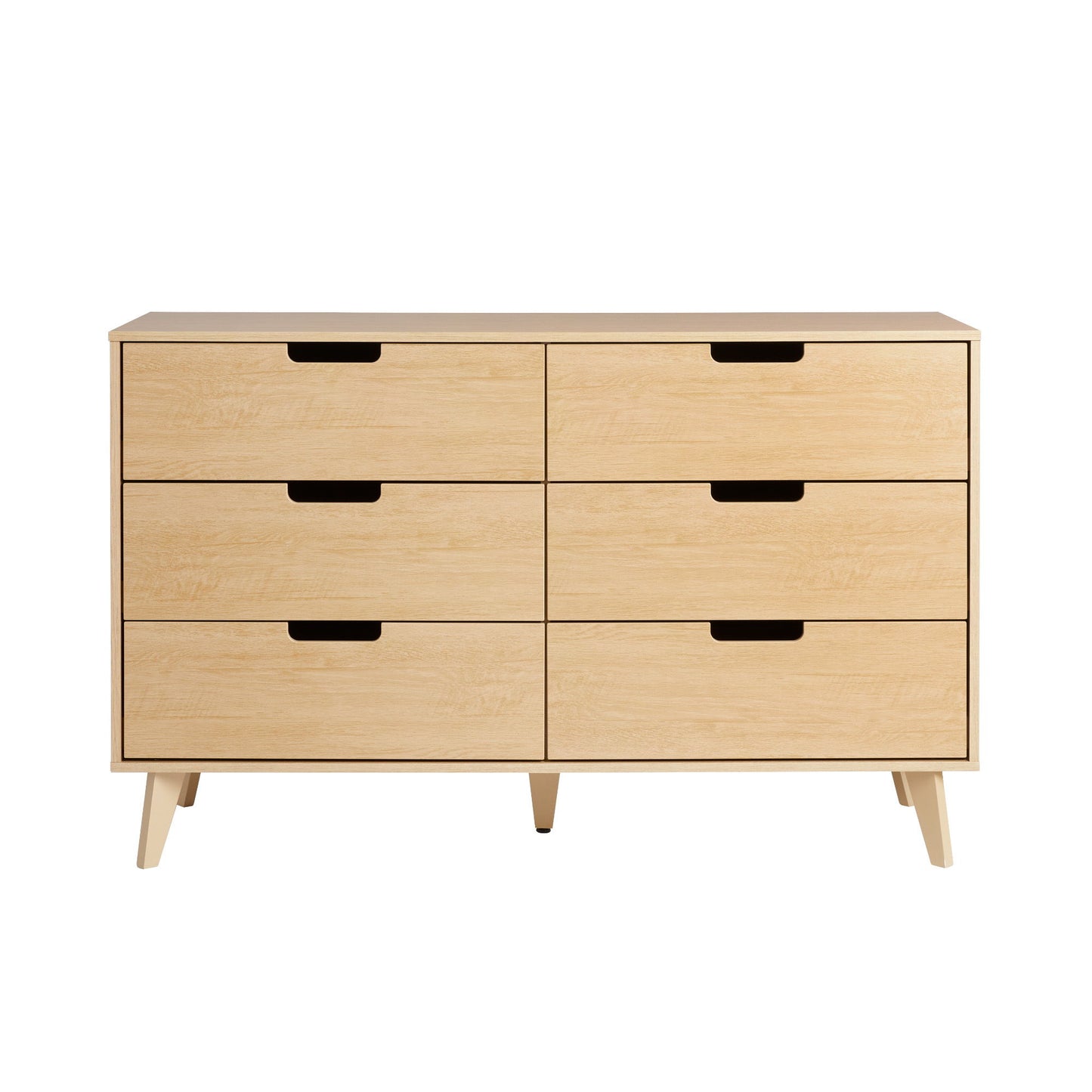 Mid-Century Hans 6 Drawer Dresser With Cut-Out Handles