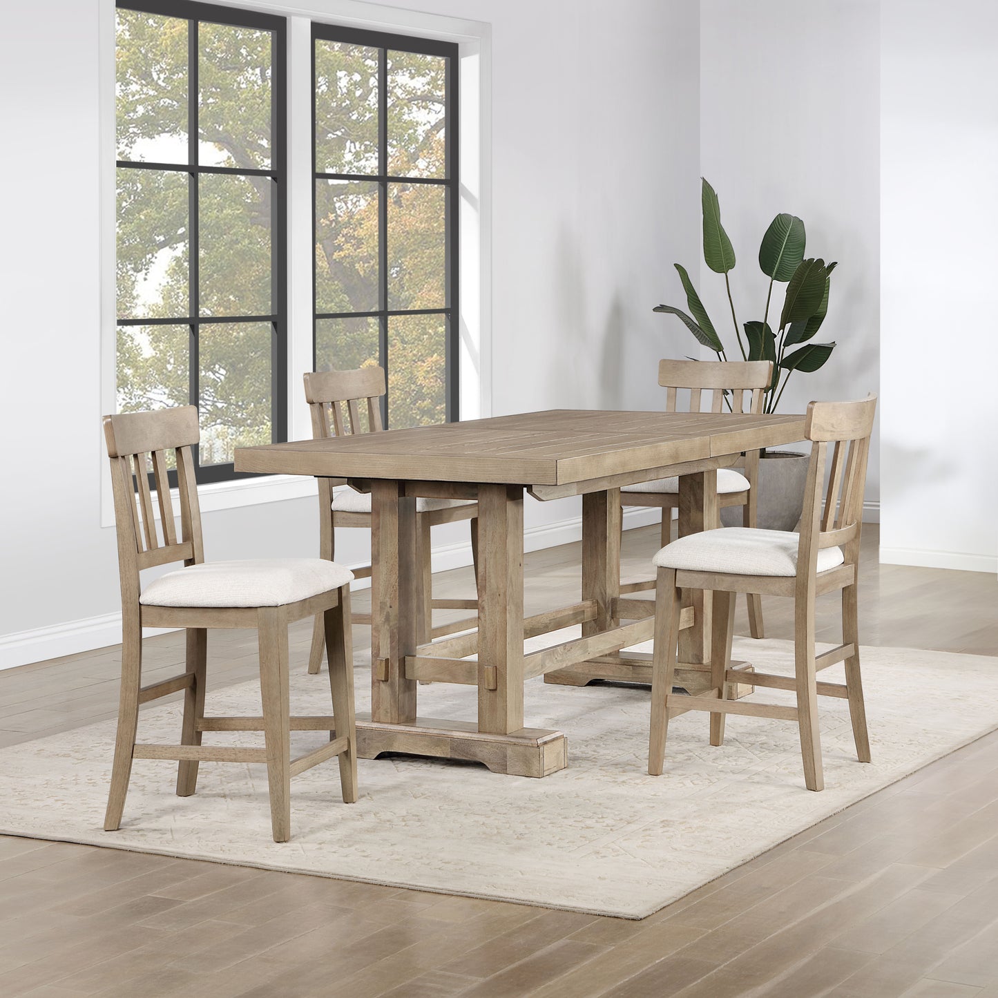 Napa - 5 Piece Dining Set With Counter Table - Sand