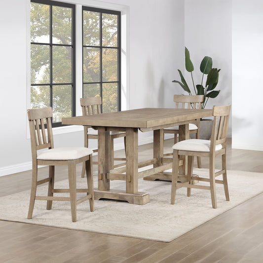 Napa - 5 Piece Dining Set With Counter Table - Sand