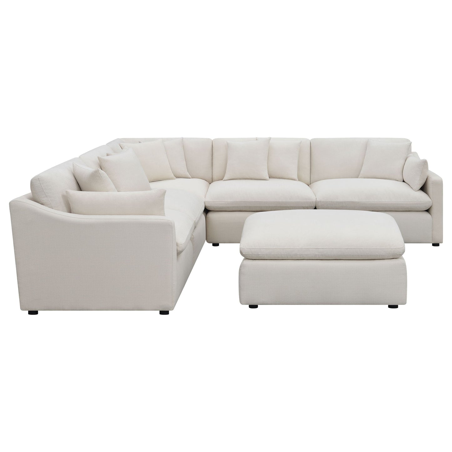 Greeley - 6 Piece Upholstered Modular Sectional Sofa - Ivory