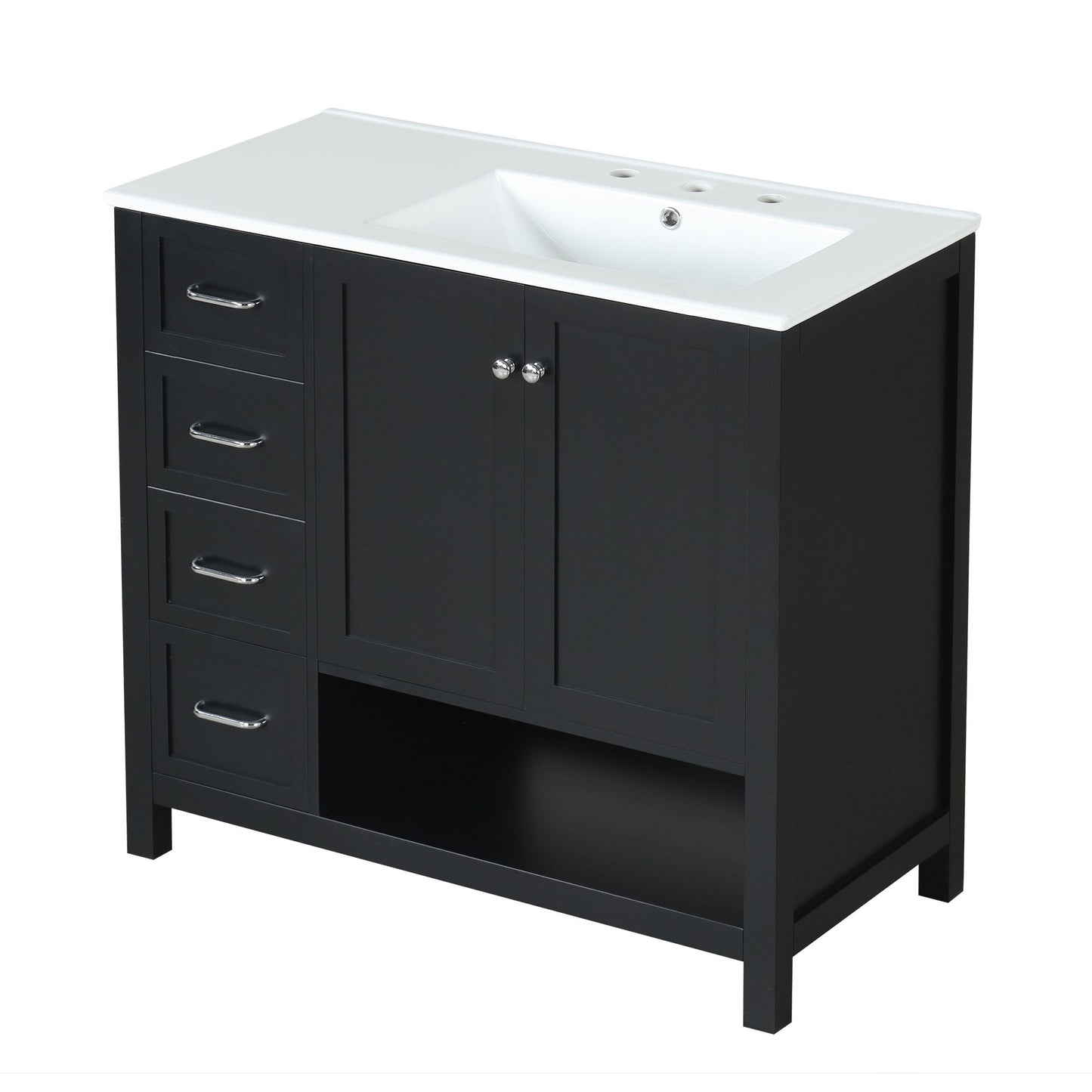 Modern Bathroom Vanity With Sink Top, 2 Doors And 2 Drawers