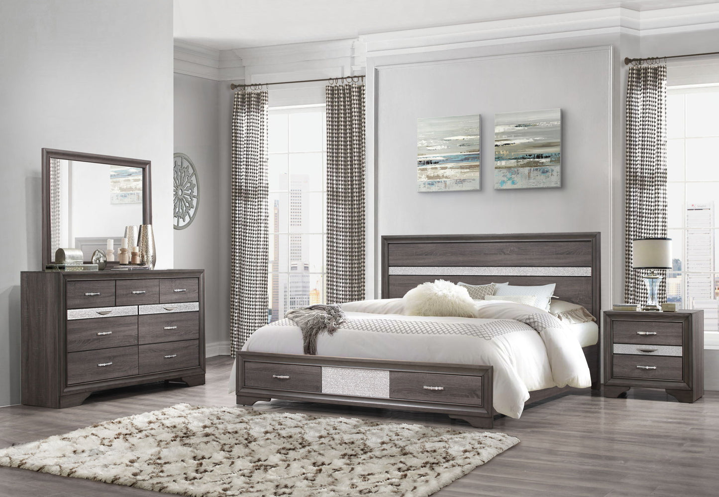 Seville - King Bed Side Rails - Gray