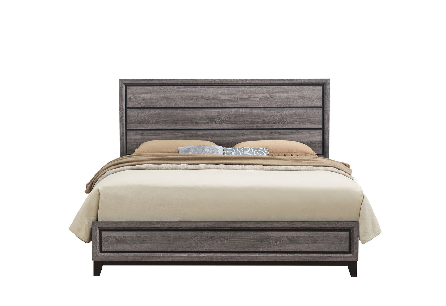 Kate - King Bed Headboard & Footboard - Foil Gray