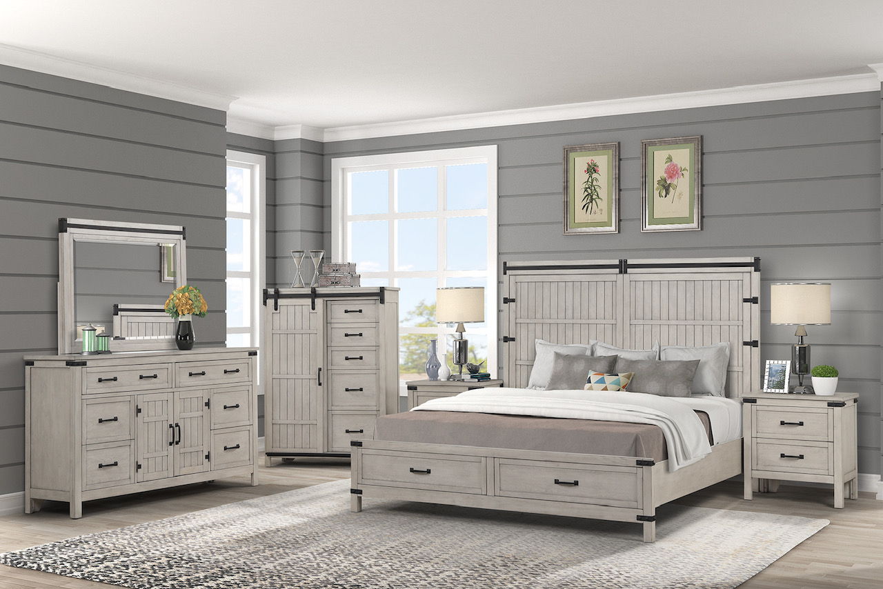 Alexandria - King Storage Footboard - Mountain Mist