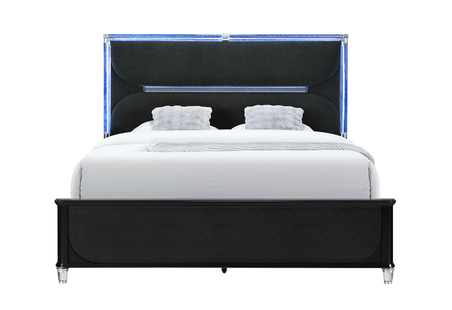 Lando - King Bed Headboard With Continuous LED - Black
