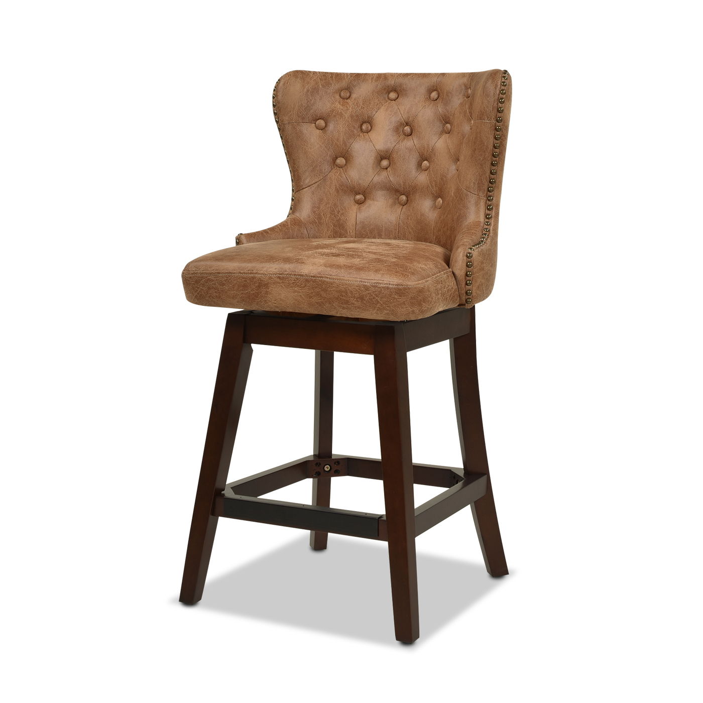 Holmes - Tufted High Back 360 Swivel Counter Height Barstool