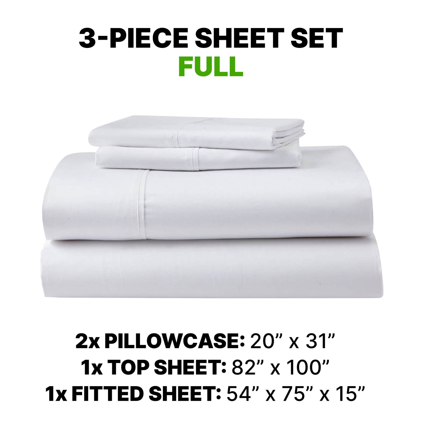 Sheet Set Luxurious Supima Cotton, Wrinkle Resistant, Breathable, With 2 Ghostgrip Band