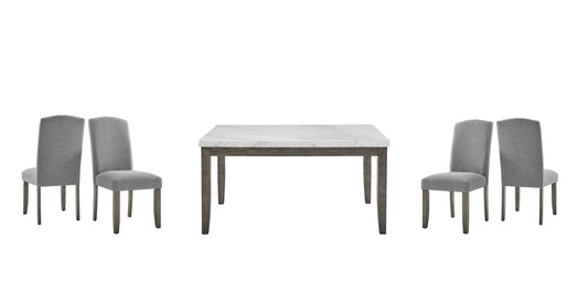 Emily - 5 Piece Dining Set - Dark Gray