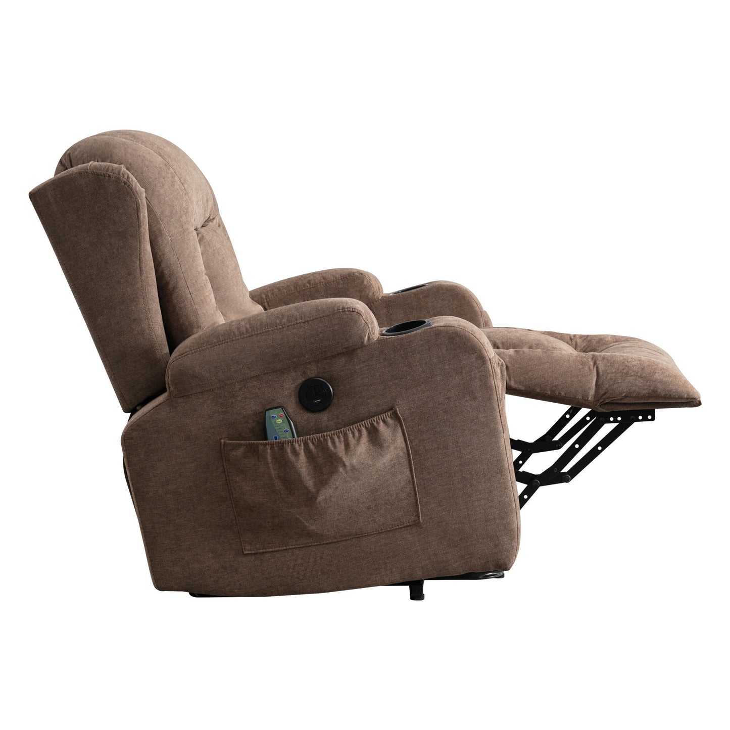 Power Lift Recliner Chair Recliners for Elderly with Heat and Massage Recliner Chair for Living Room with Infinite Position and Side Pocket,USB Charge Port(BROWN)