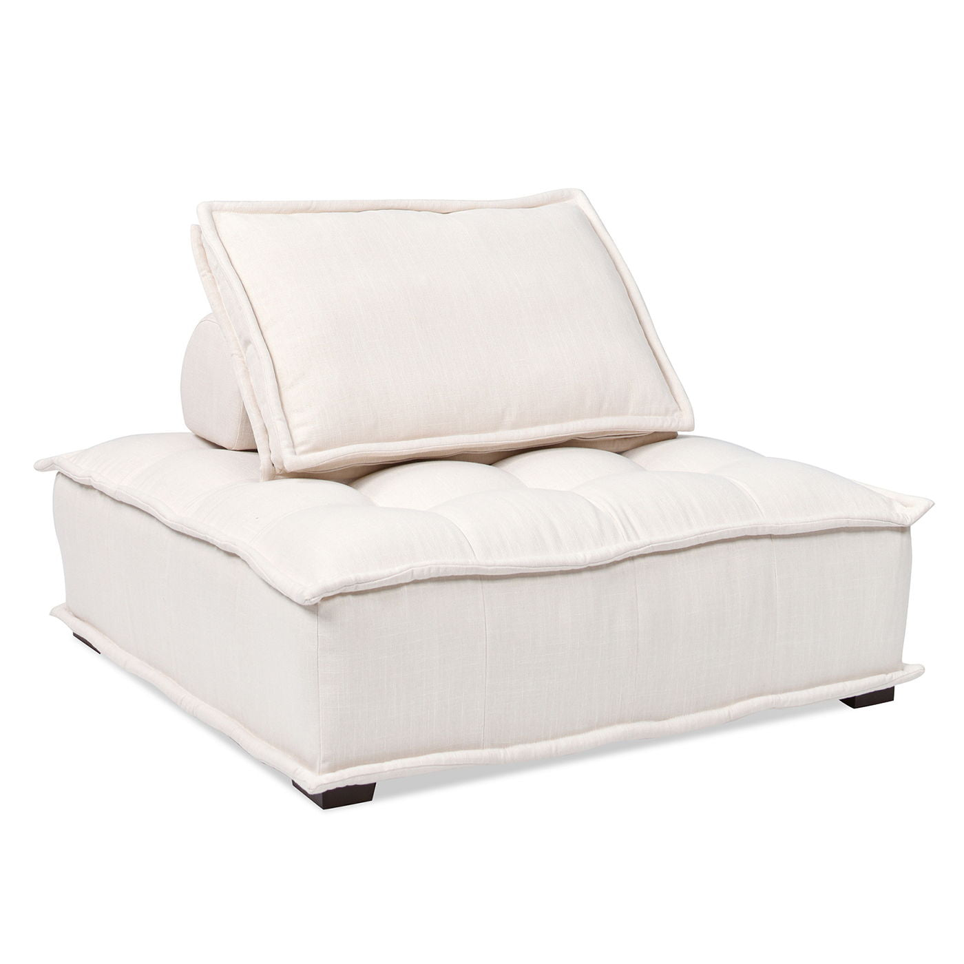 Arwen - Square Modular Pillow Back Lounge Chair - White Beige