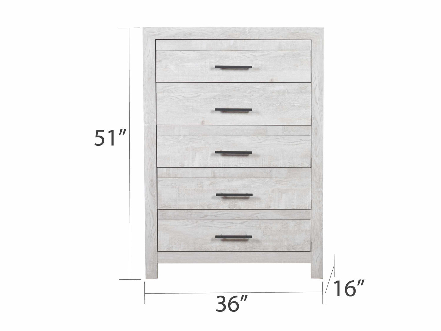 Full 5PC Modern Style Storage Bedroom Set Made with Wood in Gray