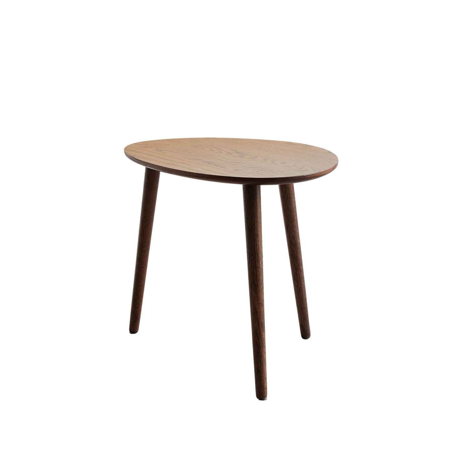 Center Table Low Table 100% Solid Oak Wood Top Plate Desk Pebble Shaped Natural Wooden Coffee Table - Walnut