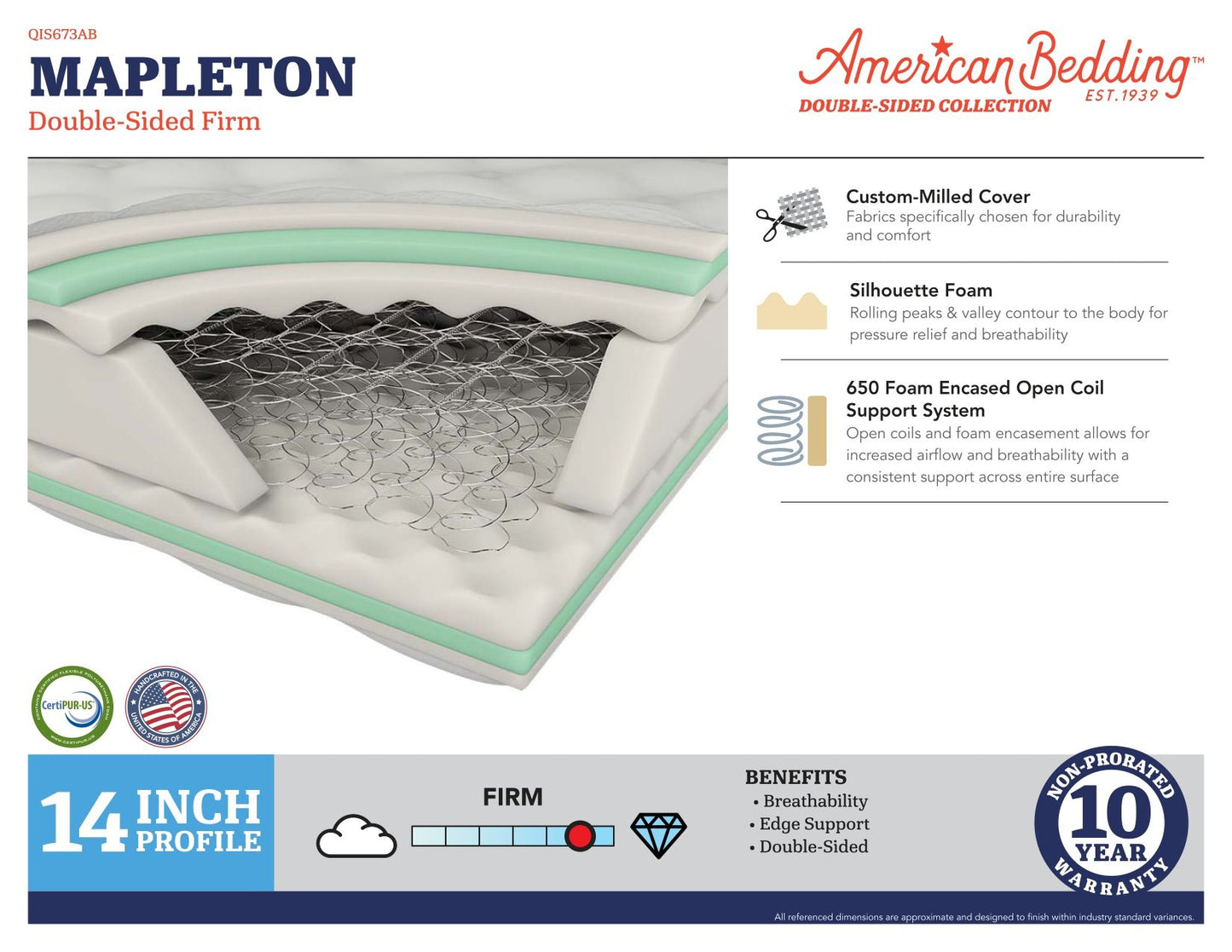 Double Sided - Mapleton Firm Hybrid Mattress