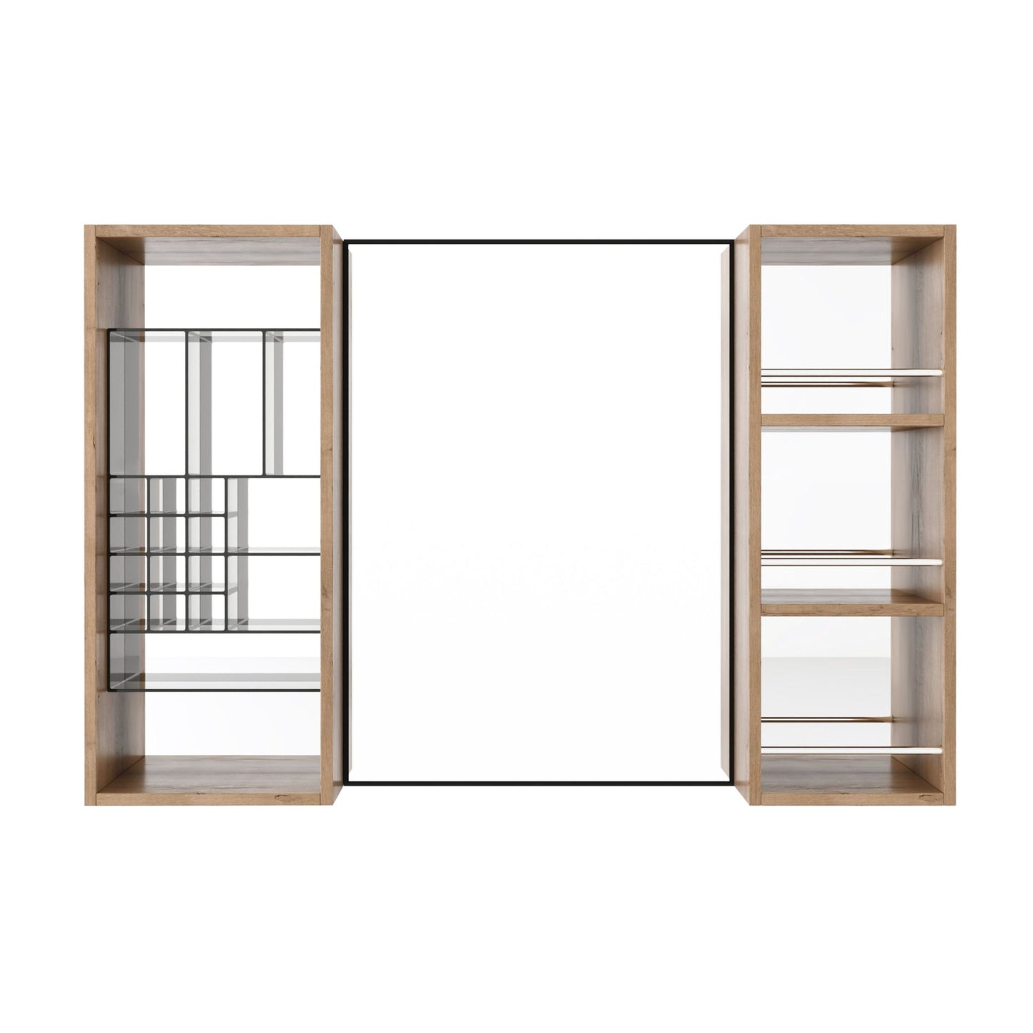 41.3" Wall Mounted Bathroom Cabinet With Storage - Imitative Oak