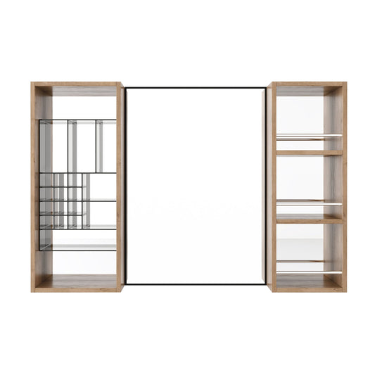 41.3" Wall Mounted Bathroom Cabinet With Storage - Imitative Oak