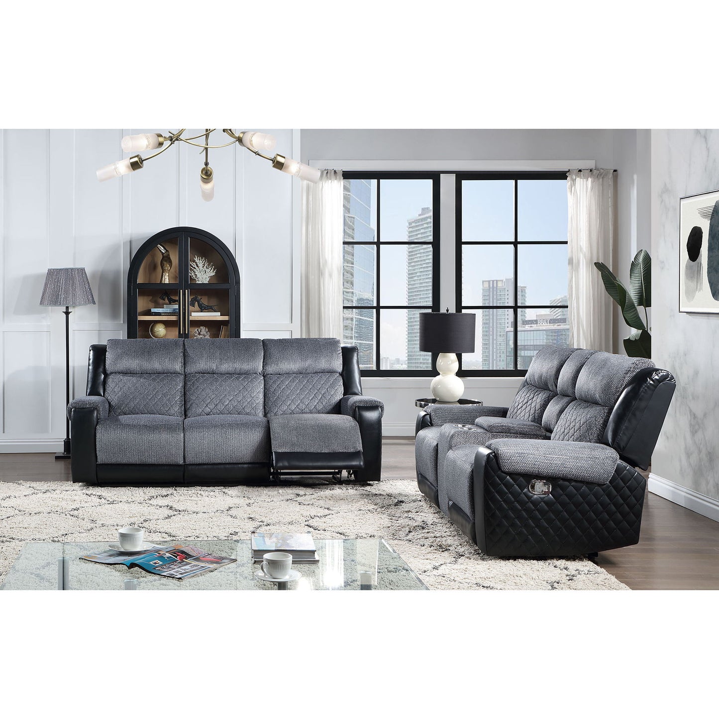 Alicia - Reclining Sofa - Gray / Black
