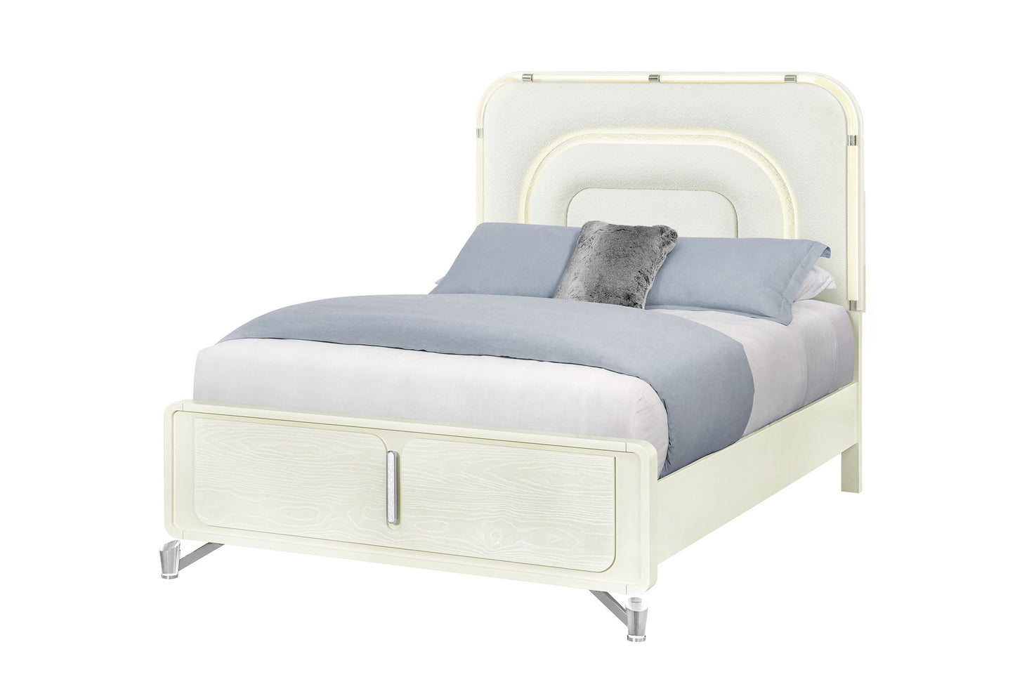 Lyra - Queen Bed Footboard And Full Slats - Beige
